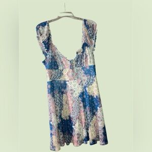 Floral Patterned boho Dress with Ruffle Sleeves size XXL